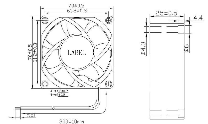 MFD7025 Dimensions